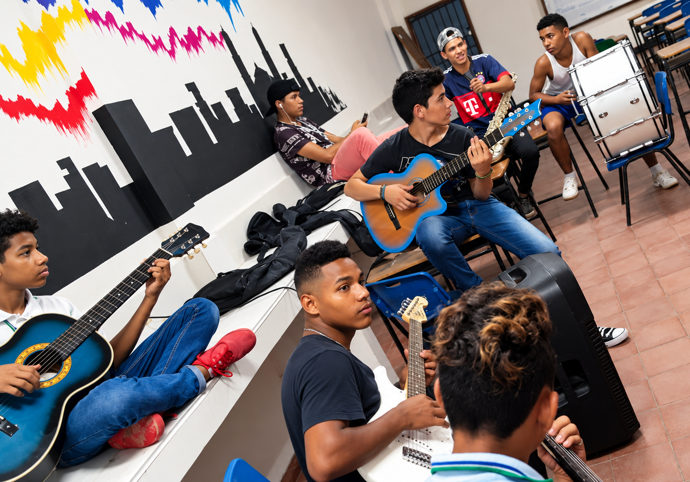 Primera formación del grupo musical Ashé